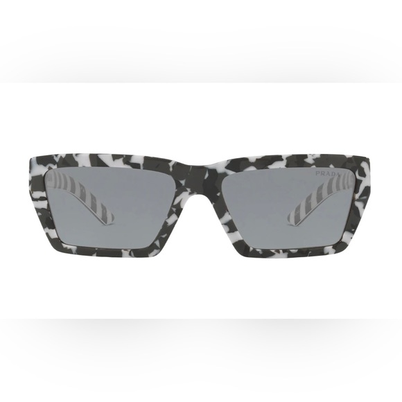 Prada Rectangular PR 04VS Millennial Sunglasses in Black & White - Picture 4 of 13